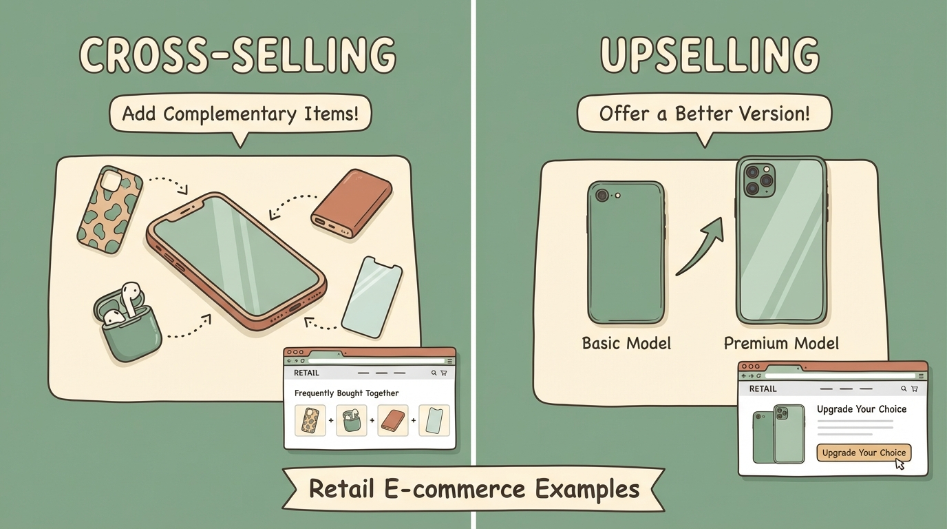 Examples of cross-selling and upselling in e-commerce