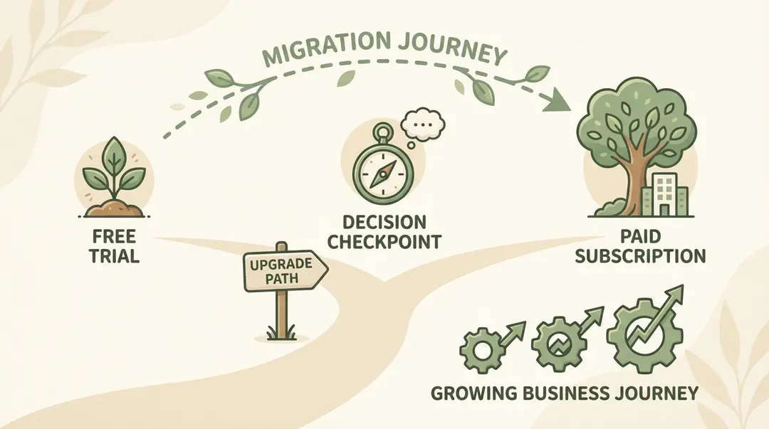 Transition from free trial to paid subscription